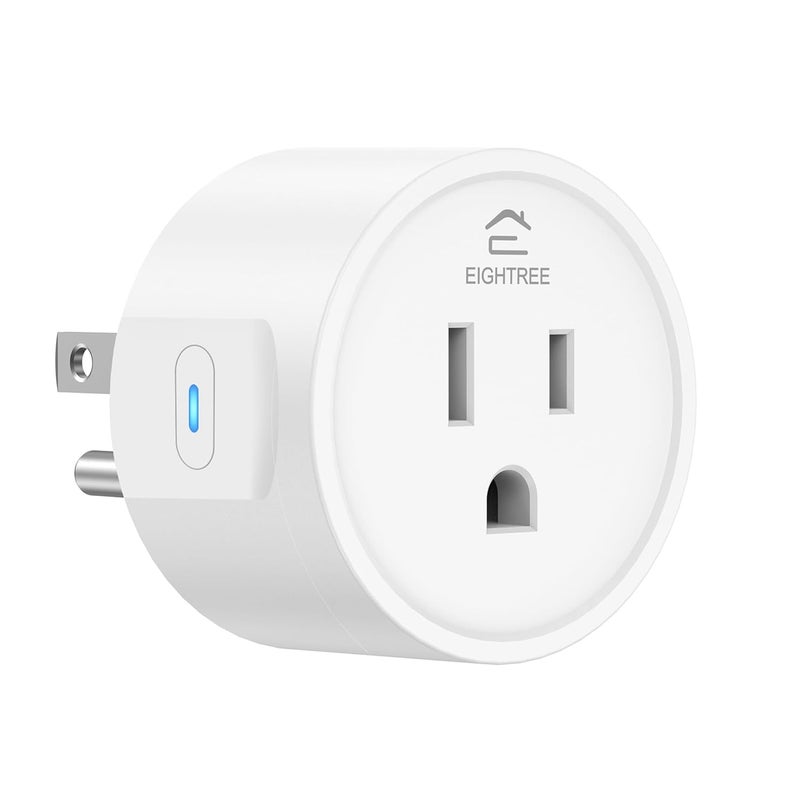EIGHTREE Smart Plug 2025 Upgrade to 15A, Bluetooth & Wi-Fi Outlet Plug Dual Connection, Voice Control, Remote Control Outlet Timer Indoor, Smart Plugs That Work with Alexa & Google, 2.4GHz Wi-Fi Only - Image 1